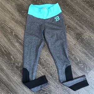 Better Bodies Grey & Black Mesh Tights High Waist